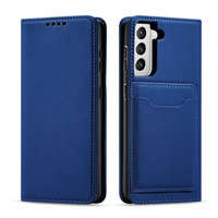 Magnet Card Case husa pentru Samsung Galaxy S22+ (S22 Plus) card portofel capacul de carduri albastru