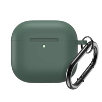 Husa din silicon pentru Airpods 4 cu carabina - verde
