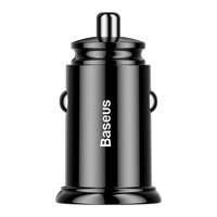 Baseus Încărcător auto inteligent circular 2x USB QC3.0 Quick Charge 3.0 SCP AFC 30W negru (CCALL-YD01)