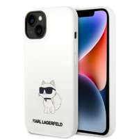 iPhonecase Karl Lagerfeld KLHMP14MSNCHBCH 14 Plus 6.7" Choupette de silicon alb/alb tare MagSafe