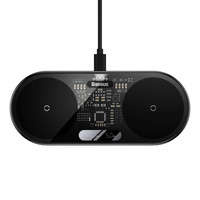 Baseus Afișaj digital cu LED-uri dublu incarcator wireless cu digital display-urim 20W negru (WXSX0101)