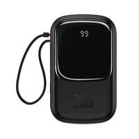 Baseus cabluriQpow Digital Display powerbank cu încărcare rapidă 20000mAh 20W QC/PD/SCP/FCP cu încărcare rapidă 20000mAh 20W QC/PD/SCP/FCP cu m Lightning integrat negru