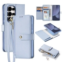 Husa din piele Dux Ducis Lawa pentru Samsung Galaxy S25 Ultra cu portofel magnetic detasabil - albastru