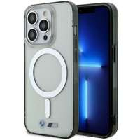Husa iPhonecase BMW BMHMP14XHCRS 14 Pro Max 6.7" transparent dur inel argintiu transparent MagSafe