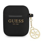 Husa Guess GUA2LSC4EK AirPods negru/negru Silicone Charm Collection