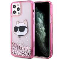 Husa iPhonecase Glitter Karl Lagerfeld KLHCP12MLNCHCP 12/ 12 Pro 6.1" roz/roz, cu cap tare Choupette Head Case