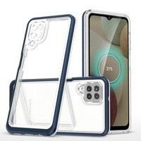 Clear 3in1 husa pentru Samsung Galaxy A12 5G Galaxy A12 5G capac de gel cu cadru albastru