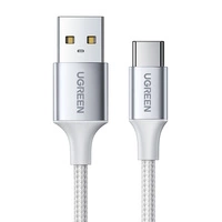 Cablu USB-C QC3.0 UGREEN placat cu nichel de 1,5 m cu mufă din aluminiu alb