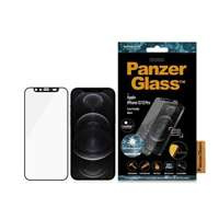 PanzerGlass E2E Microfracture iPhone 12/ 12 Pro CamSlider Case Friendly AntiBacterial negru/negru