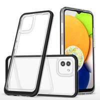 husanou Clear 3in1 Samsung Galaxy A03 Samsung Galaxy A03 capac siliko cu cadru negru