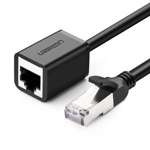 Cablu UGREEN Extender de rețea Ethernet RJ45 cu mufă metalică Cat. 6 FTP 3m negru