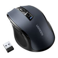 Ugreen USB USB 2.4GHz mouse optic fără fir / Bluetooth 5.0 4000 DPI negru (MU006)