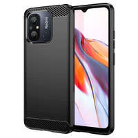 Husa Case husanounou Carbon pentru Xiaomi Redmi Redmi 11A / Poco C55 / Redmi 12C flexibil siliko carbo cover negru Case