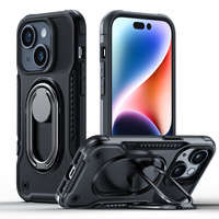Husa Husa iPhone Suport Joyroom Dual Hinge 14 Capac blindat cu balama dublă cu suport pentru inele de susținere negru Case