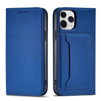 Magnet card Case husa la iPhone 12 card portofel carte de acoperire card titular albastru