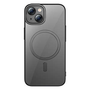 Kit de protecție Baseus Glitter transparent husa mag netic și folie sticla pentru iPhone 14 Plus (negru)