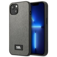 Husa KARL LAGERFELD Apple iPhone  13 Mini Saffiano Placheta Saffiano Argint Hardcase