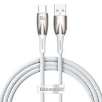 Baseus cablu Seria Glimmer pentru încărcare rapidă USB-A - USB-C 100W 480Mbps 1m alb