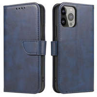 Magnet Case husă elegantă husa husă cu clapetă și funcție de suport iPhone 13 Pro Max albastru