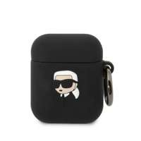 Karl Lagerfeld KLA2RUNIKK AirPods 1/2 capac negru/negru silicon Karl Head 3D