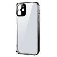 Joyroom New Beauty Series ultra-subțire și transparentă husa cu ramă metalică pentru iPhone 12 mini negru (JR-BP741)