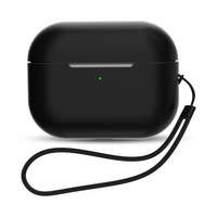 Silikonou husa AirPods Pro 2 / AirPods Pro 1 + strap lănțișor pentru încheietura mâinii | negru