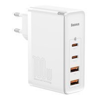 Baseus GaN2 Pro fast wall charger 100W USB / USB Typ C Quick Charge 4+ Power Delivery white (CCGAN2P-L02)
