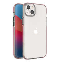Case husa iPhonenou Spring 14 Plus siliko cover cu ramă roz deschis
