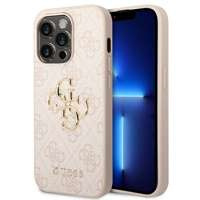 Husa Apple iPhone GUESS 14 Pro 4G cu logo metalic mare, roz tarecase
