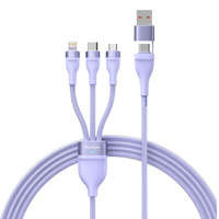 Baseus Flash Series II cablu USB tip C / USB tip A - USB tip C / Lightning / micro USB 100 W 1,2 m violet (CASS030105)