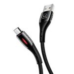 Cablu Braided USAMS MicroUSB MicroUSB U-Tone Power-off 2A Fast Charging 1.2m negru