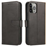 Magnet Case husă elegantă husa husă cu clapetă și funcție de suport iPhone 13 Pro Max negru