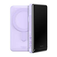 Baseus Magnetic Bracket Wireless Fast Charge Power Bank 10000mAh 20W Purple (cu seria Xiaobai de încărcare rapidă Cablu de încărcare rapidă de la Type-C la Type-C 60W (20V/3A) 50cm alb)