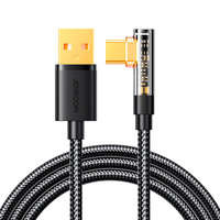 cablu Joyroom USB C înclinat - USB pentru încărcare rapidă și transfer de date 3A 1,2 m negru (S-UC027A6)
