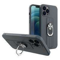 Inel Case silikonou husa cu suport deget și suport pentru Samsung Galaxy A32 5G albastru închis