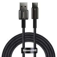 Baseus Tungsten Gold cablu USB-A - USB-C 480Mb/s 100W 2m negru (CAWJ000101)
