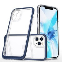 Clear 3in1 husa pentru iPhone 11 Pro Max capac de gel cu ramă albastru