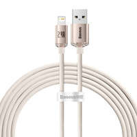 Baseus cablu Crystal Shine Series USB - Lightning 2.4A 20W 2m roz (CAJY001204)