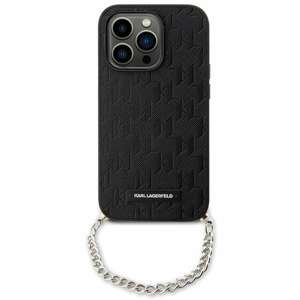 Husa Karl Lagerfeld KLHCP14SSACKLHPK iPhone 14 6.1" negru/negru tarecase Lanț cu monogramă Saffiano Case