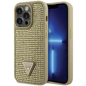 Husa Guess GUHCP14LHDGTPD iPhone 14 Pro 6.1" auriu/auriu greucase Triunghi cu pietre de strasuri Case