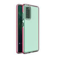Primăvară Case husă din gel husa cu ramă colorată pentru Samsung Galaxy A72 4G roz închis