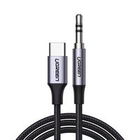 Cablu USB-C UGREEN CM450 la mini jack 3,5 mm AUX, 1m (negru)