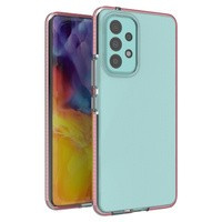Spring Case husă din gel husa cu ramă colorată pentru Samsung Galaxy A73 roz deschis