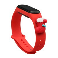 Curea Xmas band pentru Xiaomi Mi Band 4 / Mi Band 3 Crăciun silikonou strap brățară roșie (ciorap)