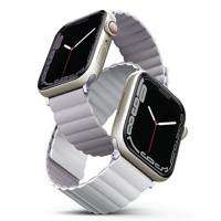 strap Apple Watch UNIQ Revix Series 4/5/6/7/8/SE/SE2/Ultra 42/44/45mm. MagNetic reversibil lila-alb/lila-alb/lila-alb