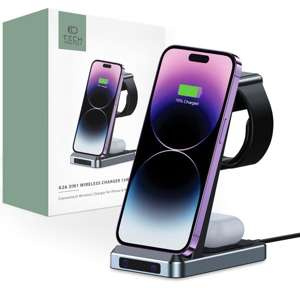 TECH-PROTECT QI15W-A26 3IN1 WIRELESS CHARGER NEGRU