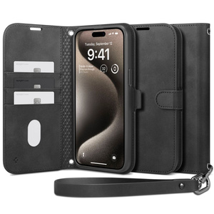 Husa Spigen Portofel 's' Pro iPhone 15 Pro Black Case