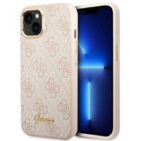Husa Apple iPhone GUESS 14 Plus 4G Vintage Gold Logo Pink Hardcase