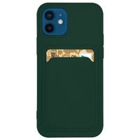Husa Card Case silikonou husa portofel cu buzunar pentru carduri documente pentru Samsung Galaxy A72 4G verde închis Case
