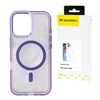 Glitter Case Wozinsky Glitter cu Mag Safe pentru Samsung Galaxy S25+ - Mov cu sclipici